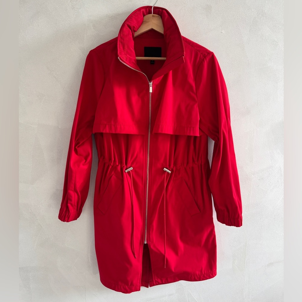 Banana Republic - Red Water-Repellant Long Rain Jacket